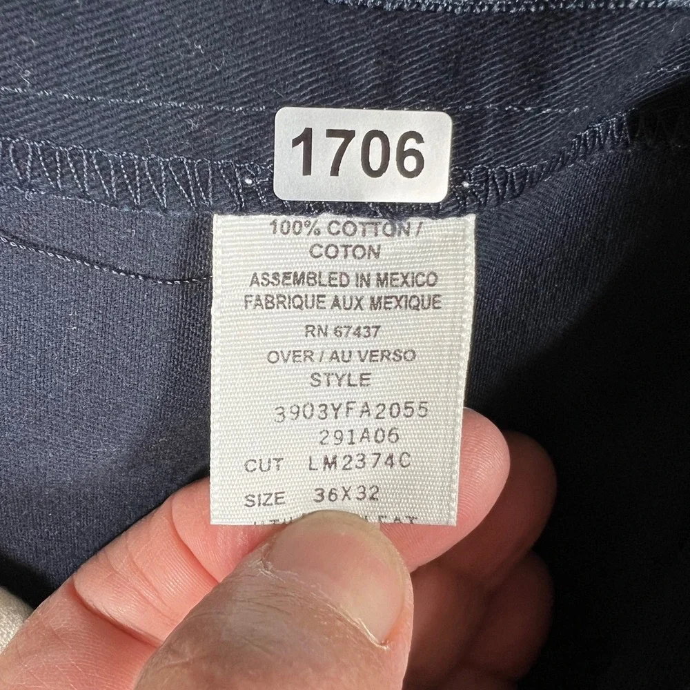 Polo Jeans Co Ralph‎ Lauren Mens 36x32 Navy Blue Pleated Cotton Chino Pants